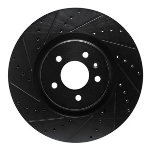 Buick Regal Sportback Brake Rotor (1) - Front Left - R1 Concepts - Drilled & Slotted - Black - `16-`20